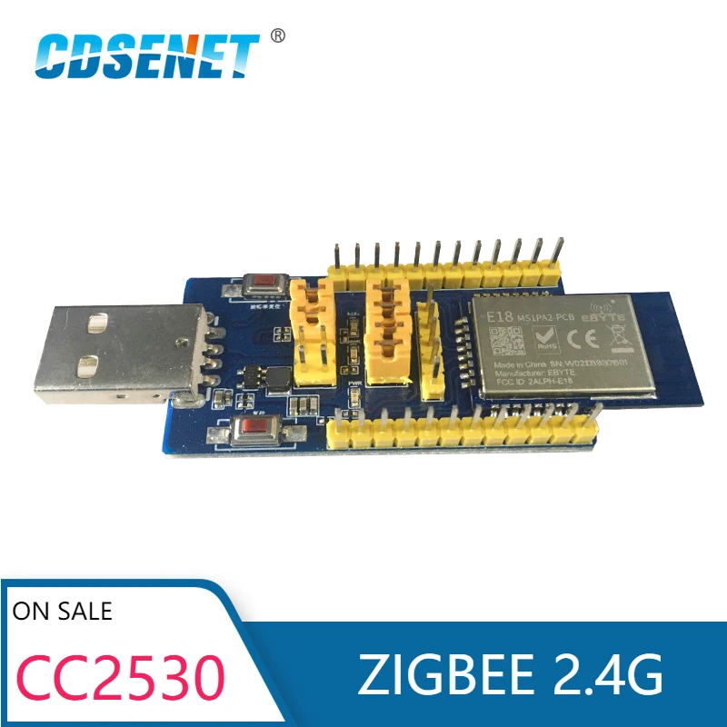CC2530 2.4GHz ZigBee Module USB Test Board CDSENET E18-TBH-01 UART E18-MA1PA1-PCB
CC2530 2.4GHz ZigBee Module USB Test Board CDSENET E18-TBH-01 UART E18-MA1PA1-PCB