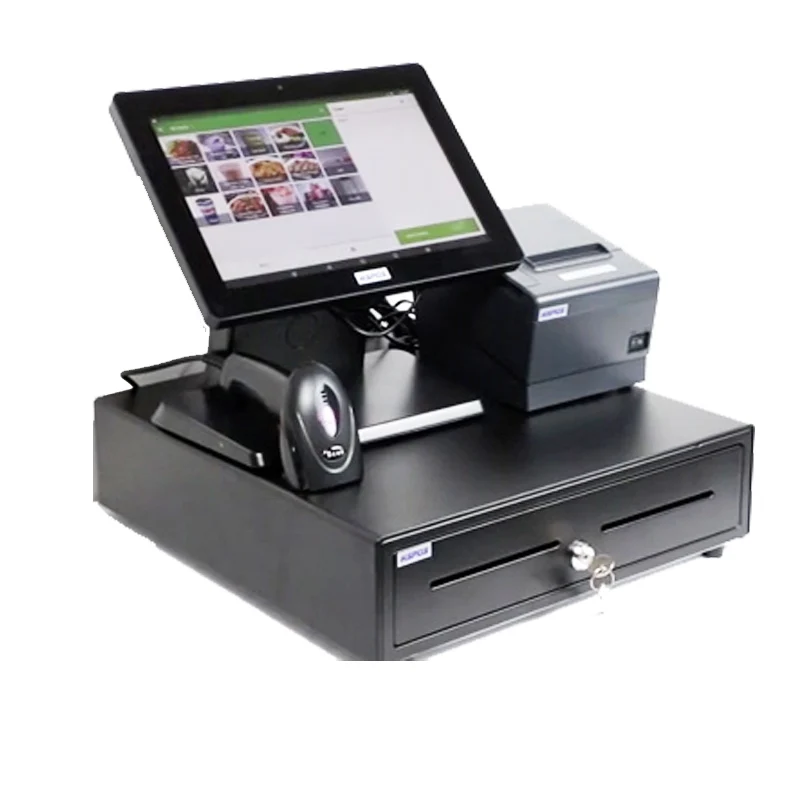 12-дюймовый одноэкранный кассовый аппарат, система Android, POS-машина с 80 мм термочековым принтером, сканер бархата и кассовый ящик
12-дюймовый одноэкранный кассовый аппарат, система Android, POS-машина с 80 мм термочековым принтером, сканер бархата и кассовый ящик