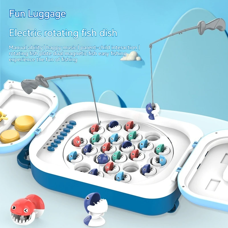 Fun Trolley Case Electric Rotating Fish Plate Magnetic Fishing Rod Multi-functional Music Network Red Children's Educational Toy
Fun Trolley Case Electric Rotating Fish Plate Magnetic Fishing Rod Multi-functional Music Network Red Children's Educational Toy