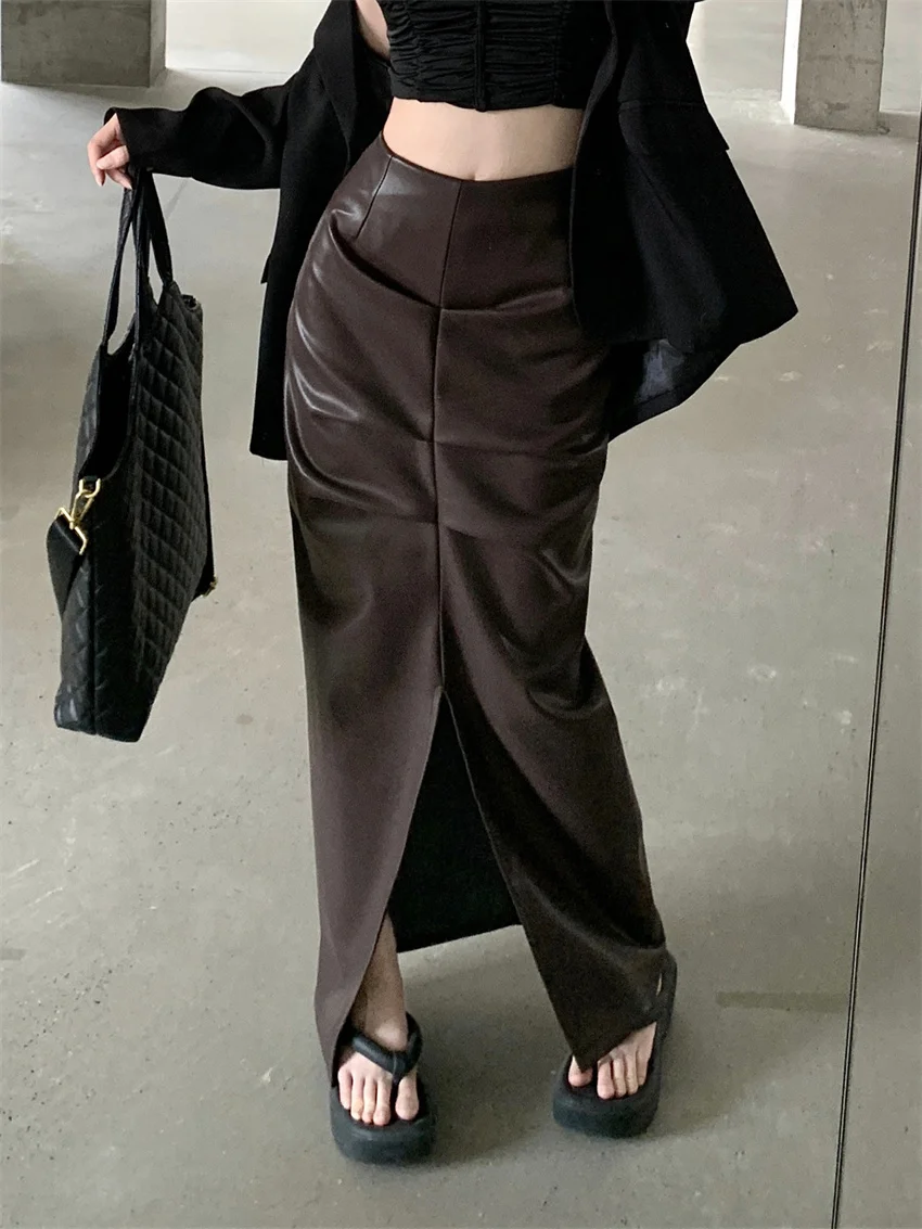 Женская длинная облегающая юбка Alien Kitty, элегантная Осенняя шикарная облегающая юбка из искусственной кожи с разрезом и высокой талией, 2023
Женская длинная облегающая юбка Alien Kitty, элегантная Осенняя шикарная облегающая юбка из искусственной кожи с разрезом и высокой талией, 2023