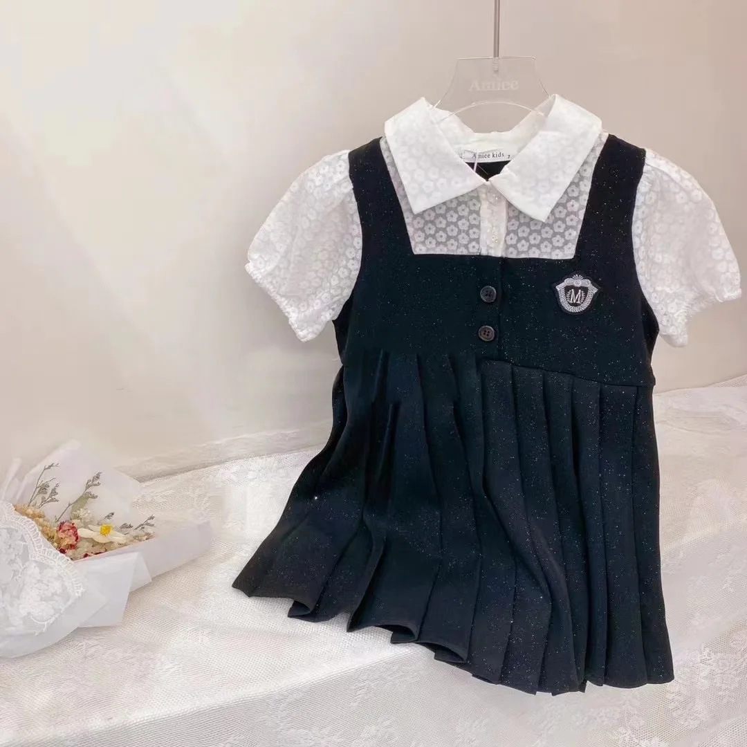 2023 New Girls' Academy Dress Summer Fashion Short Sleeve Fake Two Pieces Korean Children's Dress for Girls Vestidos Para Niñas
2023 New Girls' Academy Dress Summer Fashion Short Sleeve Fake Two Pieces Korean Children's Dress for Girls Vestidos Para Niñas