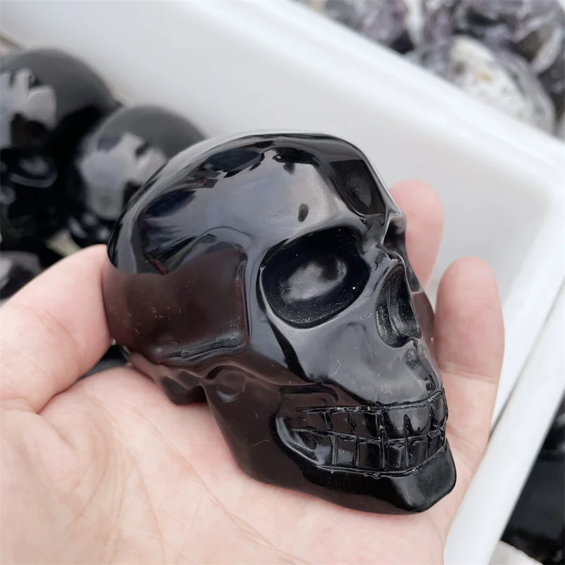 Natural Obsidian Skull Reiki Healing Hand Carved For Home Halloween Decoration Gift 1pcs
Natural Obsidian Skull Reiki Healing Hand Carved For Home Halloween Decoration Gift 1pcs