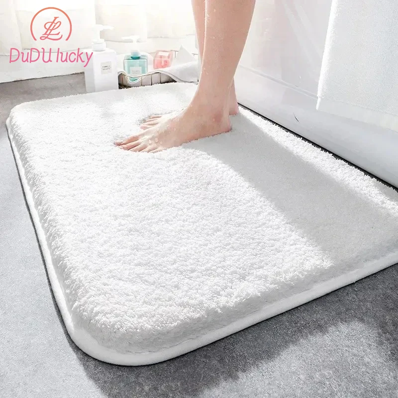 

Super Thick Fluff Fiber Bath Mats, Comfortable and Soft Bathroom Carpet, Non-slip Absorbent Rug, Foot Mat, Shower Room Doormat