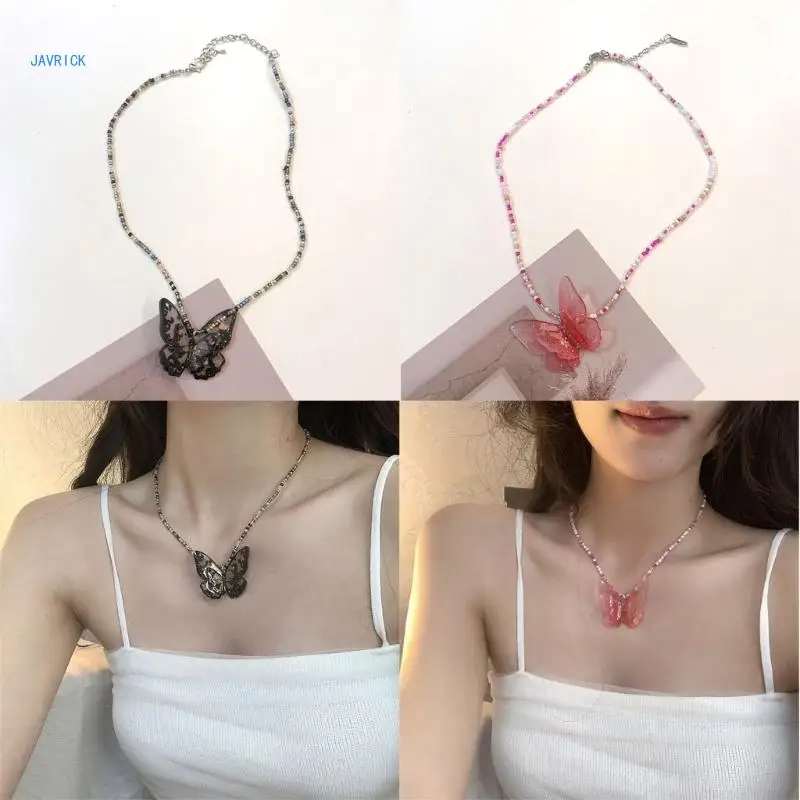 Bohemian Colorful Beads Chain Butterfly Pendant Necklaces Fashion Jewelry Gift
Bohemian Colorful Beads Chain Butterfly Pendant Necklaces Fashion Jewelry Gift