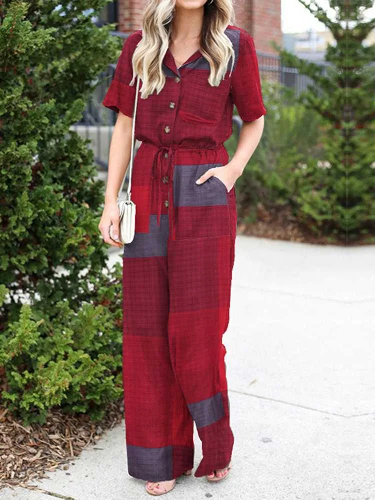 ZANZEA Women Jumpsuits Summer Vintage Plaid Check Long Rompers Fashion Lapel Neck Short Sleeve Wide Leg Overalls Casual Playsuit
ZANZEA Women Jumpsuits Summer Vintage Plaid Check Long Rompers Fashion Lapel Neck Short Sleeve Wide Leg Overalls Casual Playsuit