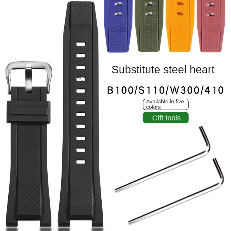Rubber Strap With Substitute G-SHOCK Steel Heart B100/GST-W300/400G/S310 Series Voncave Interface Silicone Watchband 26mm.
Rubber Strap With Substitute G-SHOCK Steel Heart B100/GST-W300/400G/S310 Series Voncave Interface Silicone Watchband 26mm.