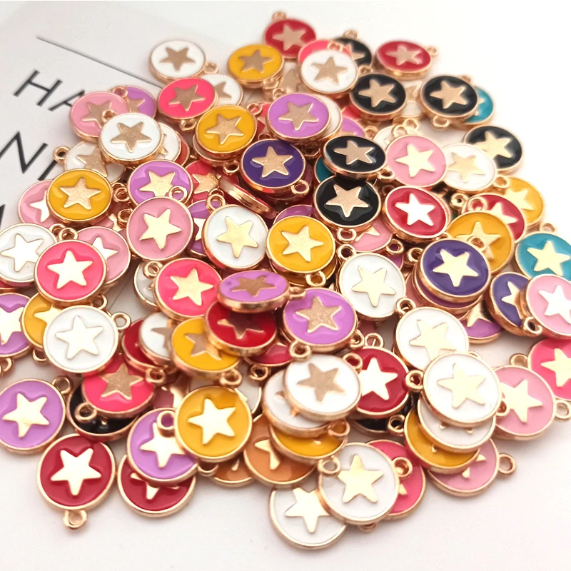 JQ 20pcs 12*14mm Mixed Color Love Star Letter Round Mini Charm Pendant Women's Bracelet Earring Necklace DIY Jewelry Accessories
JQ 20pcs 12*14mm Mixed Color Love Star Letter Round Mini Charm Pendant Women's Bracelet Earring Necklace DIY Jewelry Accessories