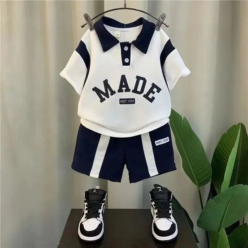 Teenage Boys' Clothing Set Summer Short Sleeve T-shirt Shorts Set 2023 New Baby Boys' Top Pants Two Piece Set
Teenage Boys' Clothing Set Summer Short Sleeve T-shirt Shorts Set 2023 New Baby Boys' Top Pants Two Piece Set