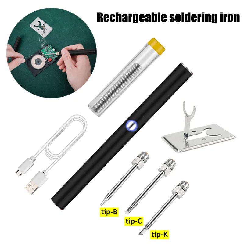 Wireless Soldering Iron Rechargeable Soldering Iron Fast Melt Tin Usb Soldering Iron 510 interface Soldering Iron Tip with Cover
Wireless Soldering Iron Rechargeable Soldering Iron Fast Melt Tin Usb Soldering Iron 510 interface Soldering Iron Tip with Cover