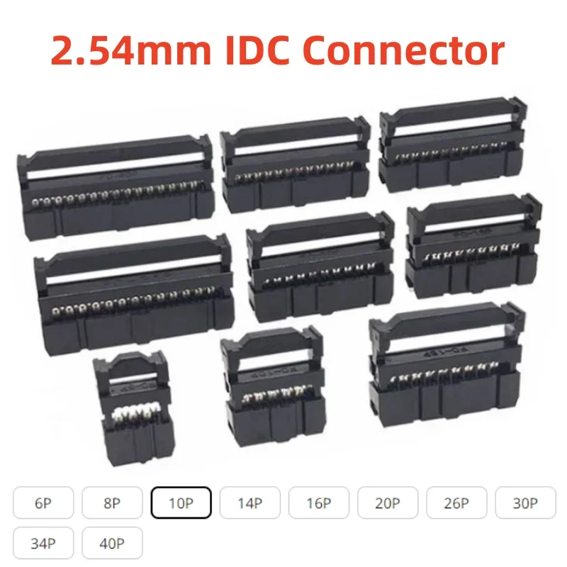10set Dual Row Pitch 2.54mm IDC Connector 10-pin cable socket FC-6P FC-8P FC-10P FC-14P FC-16P To FC-40P IDC Socket 2x5 Pin
10set Dual Row Pitch 2.54mm IDC Connector 10-pin cable socket FC-6P FC-8P FC-10P FC-14P FC-16P To FC-40P IDC Socket 2x5 Pin