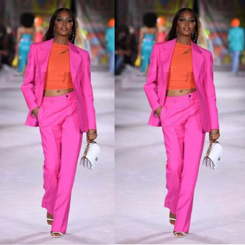 Женский однобортный пиджак цвета фуксии, комплект из двух предметов, свободный пиджак с заостренным воротником и карманами в стиле знаменитости
Женский однобортный пиджак цвета фуксии, комплект из двух предметов, свободный пиджак с заостренным воротником и карманами в стиле знаменитости