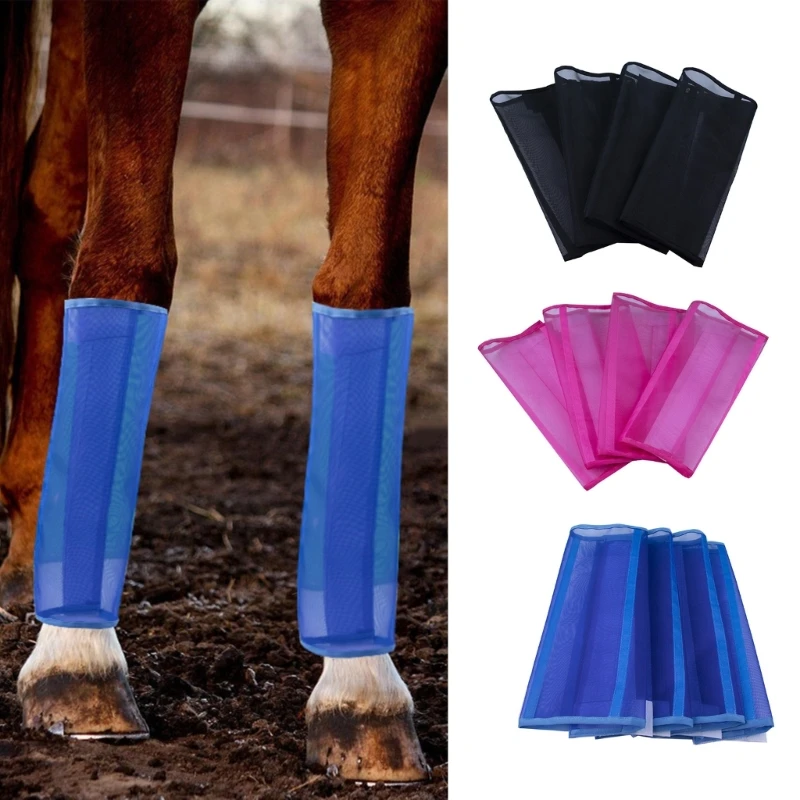 

Loose Fitting Horse Fly Leggings Breathable Tear-Resistant Fine Mesh Leg Guards Stay-on Comfortable Fly Boot, Set of 4