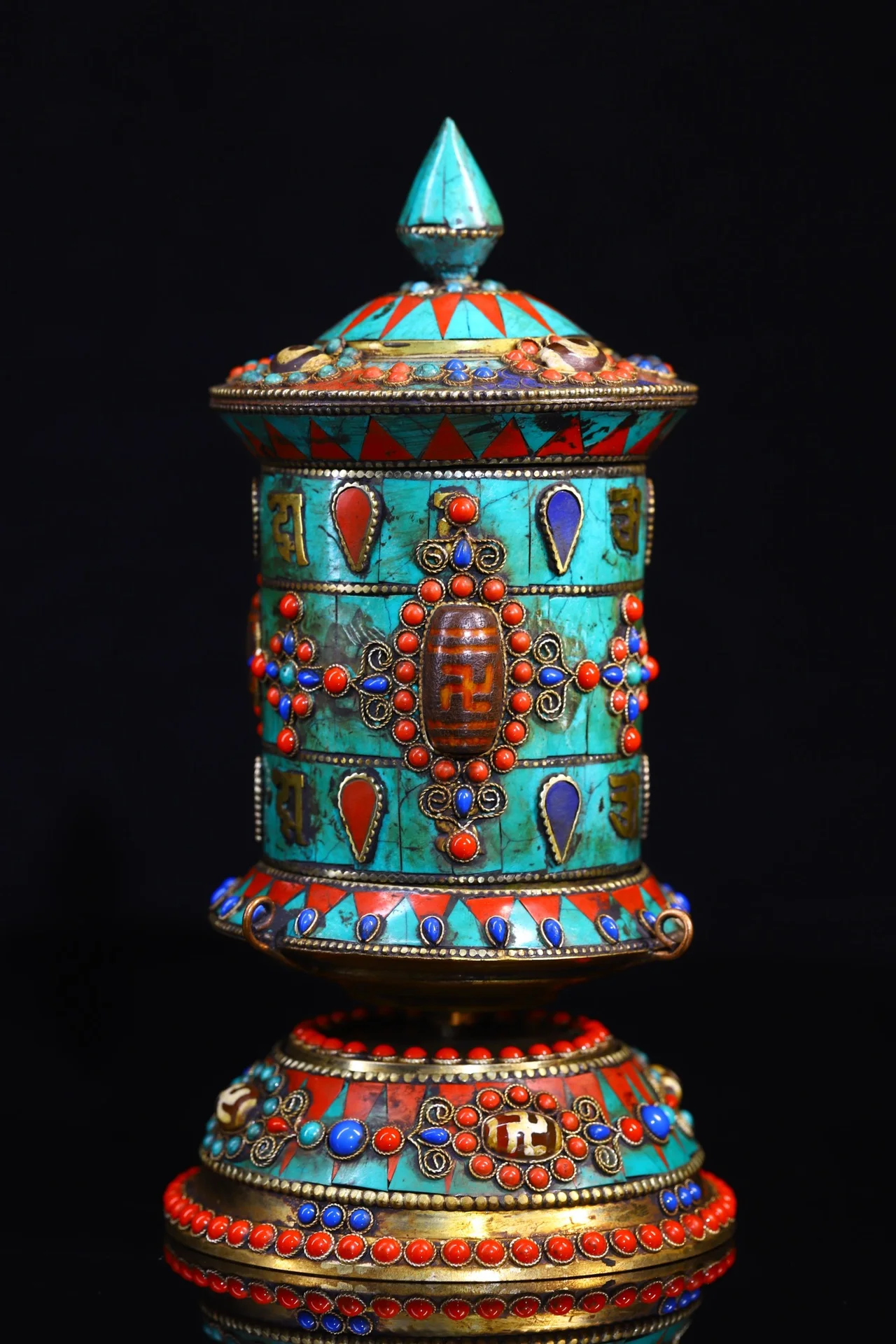 China Elaboration Bronze Inlay Gemstone Lucky Celestial Bead Rotating Buddhist Scriptures Wheel Metal Crafts Home Decorate#4
China Elaboration Bronze Inlay Gemstone Lucky Celestial Bead Rotating Buddhist Scriptures Wheel Metal Crafts Home Decorate#4
