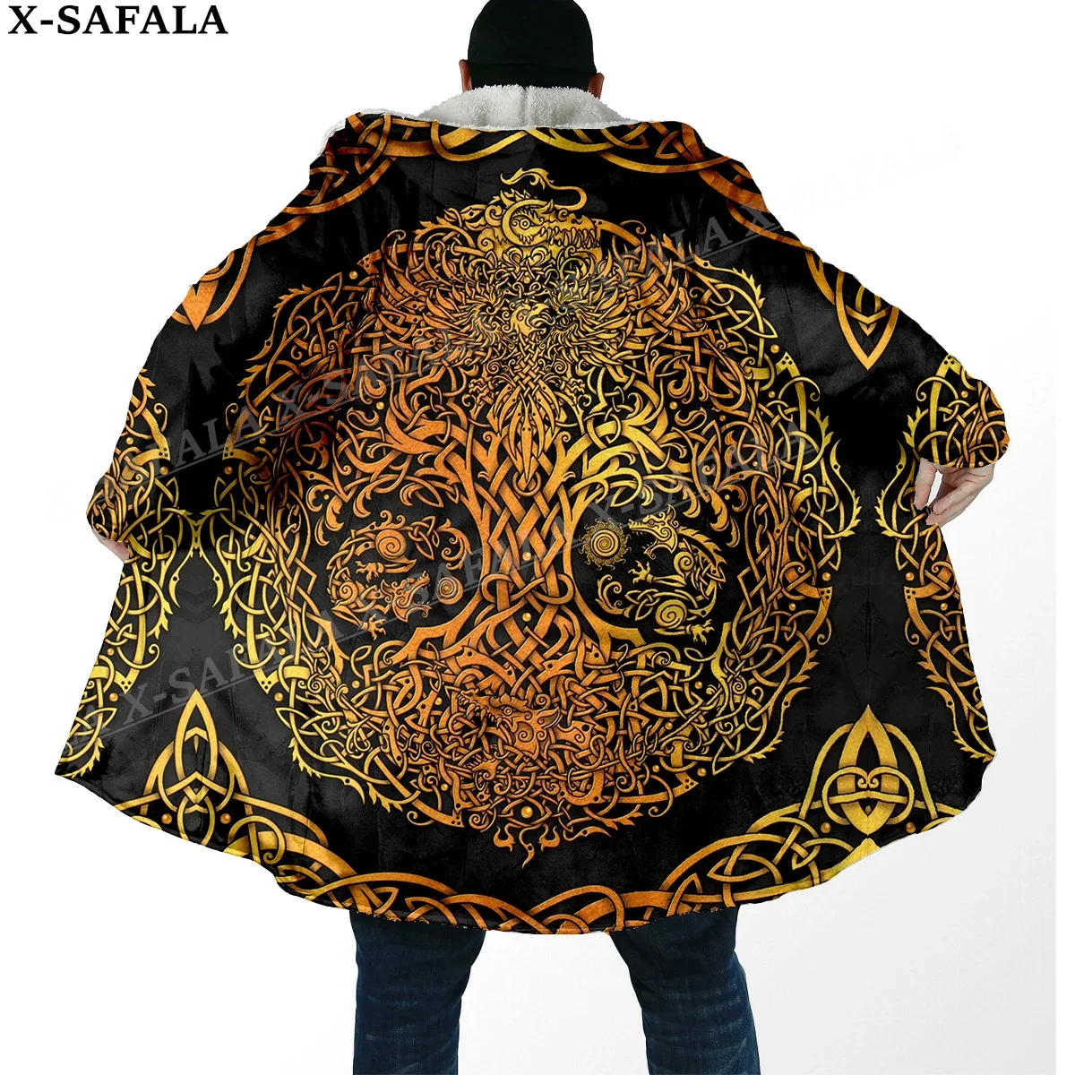 Viking Tree Of Life Mythology Nordic Print Thick Warm Hooded Cloak Men Overcoat Coat Windproof Fleece Cape Robe Hooded Blanket-2
Viking Tree Of Life Mythology Nordic Print Thick Warm Hooded Cloak Men Overcoat Coat Windproof Fleece Cape Robe Hooded Blanket-2