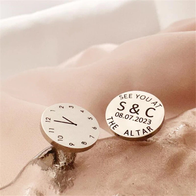 Custom Personalized Signature Engraved Wedding Time Groom Cufflinks Shirt Buttons Stainless Steel Men Jewelry Gift Dropshipping
Custom Personalized Signature Engraved Wedding Time Groom Cufflinks Shirt Buttons Stainless Steel Men Jewelry Gift Dropshipping