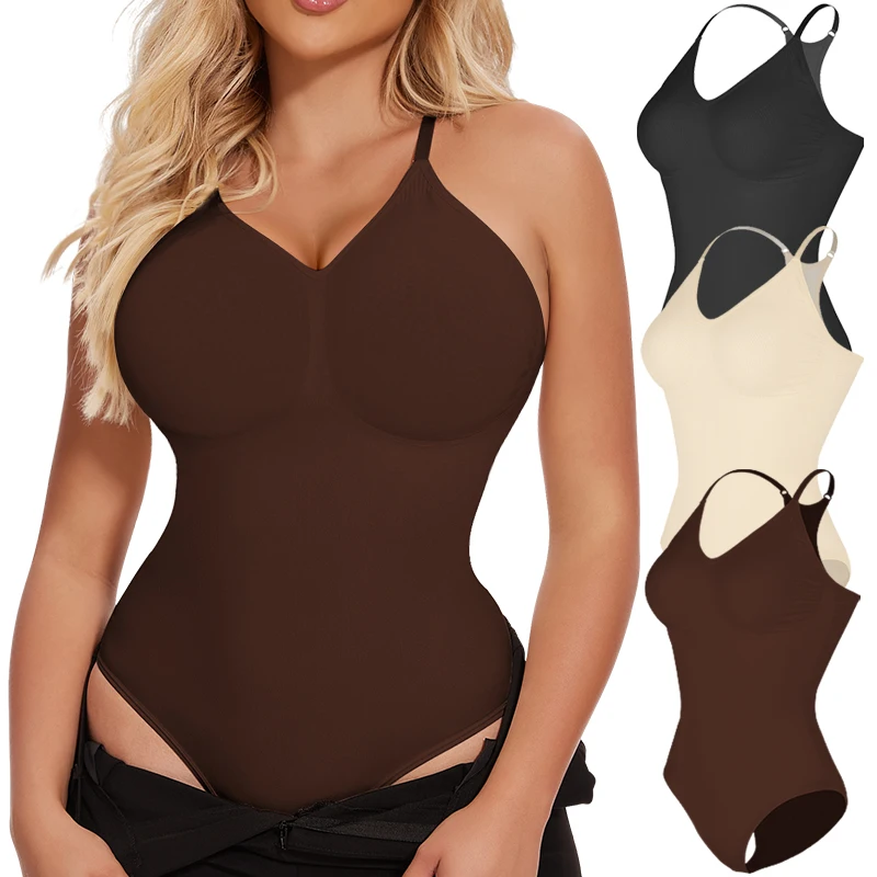 

Camisole Bodysuits for Womens Tummy Control Slimming Shapewear Butt Lifter Seamless Body Shaper Tank Tops Built in bra Corset