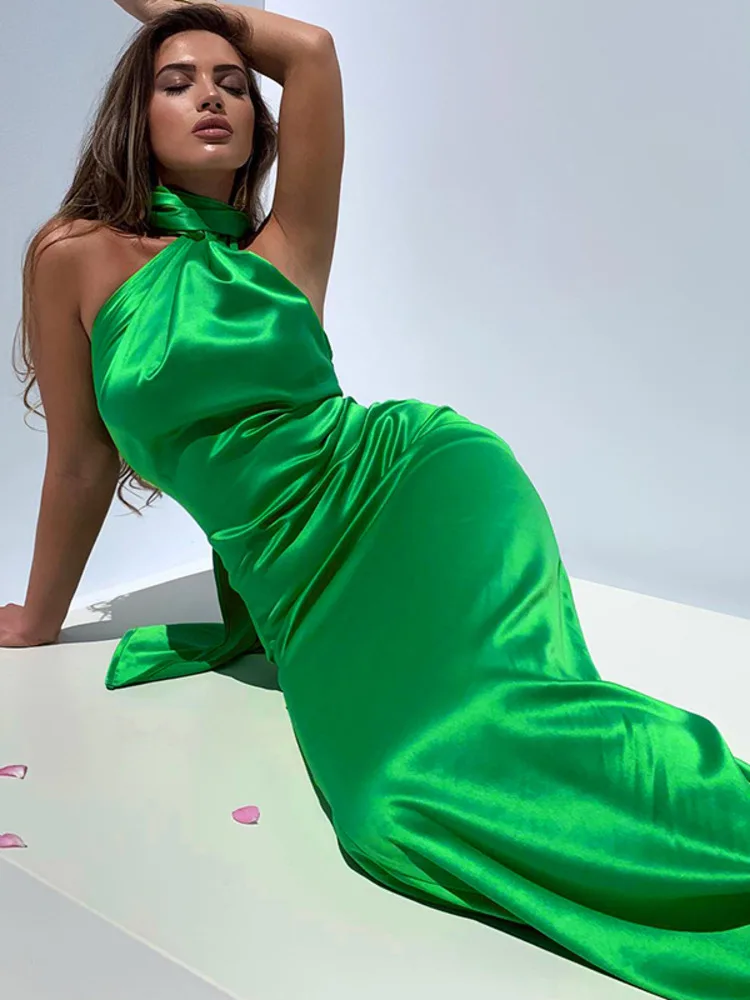 Women Chic Summer Robe Elegant Satin Backless Party Bodycon Maxi Dresses Backless Design Club Long Gown Dress Sleeveless Vestido
Women Chic Summer Robe Elegant Satin Backless Party Bodycon Maxi Dresses Backless Design Club Long Gown Dress Sleeveless Vestido