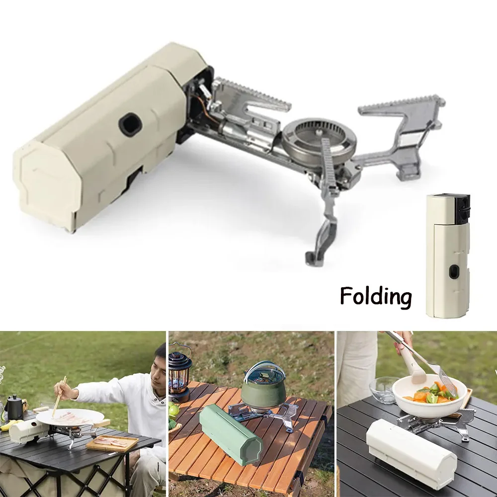 

Portable Camping Cassette Stove Folding Gases Burner Butane Stove 2600W with Carrying Bag Outdoor Electronic Ignition Equipment