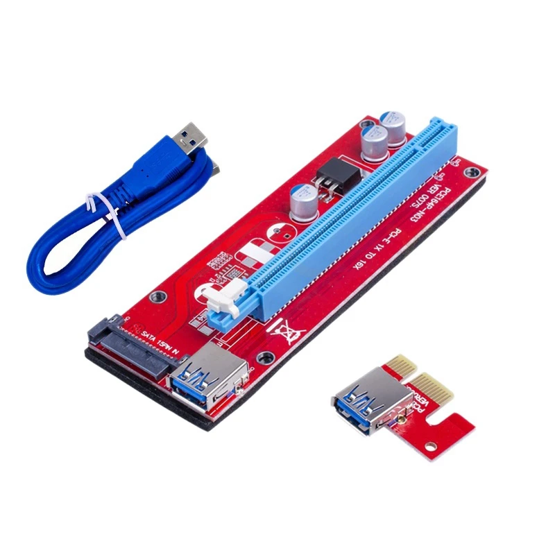 Ver007s PCI-E Райзер 1X до 16X USB PCI Express Райзер адаптер питания карта 60 см USB 3,0 Удлинительный кабель для биткоина (красный)
Ver007s PCI-E Райзер 1X до 16X USB PCI Express Райзер адаптер питания карта 60 см USB 3,0 Удлинительный кабель для биткоина (красный)