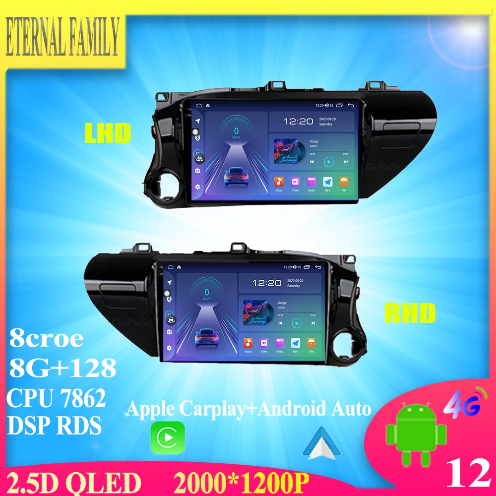 Android12 For Toyota Hilux Revo LHD RHD 2015-2020 Car Radio Stereo Multimedia Video Player Navigation GPS Carplay WIFI 4G LET BT
Android12 For Toyota Hilux Revo LHD RHD 2015-2020 Car Radio Stereo Multimedia Video Player Navigation GPS Carplay WIFI 4G LET BT