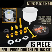 15Pcs/Set Coolant Filling Kit Radiator Coolant Filling Funnel Kit ABS Filling Funnel Spout Pour Oil Tool For Universal Vehicles
15Pcs/Set Coolant Filling Kit Radiator Coolant Filling Funnel Kit ABS Filling Funnel Spout Pour Oil Tool For Universal Vehicles