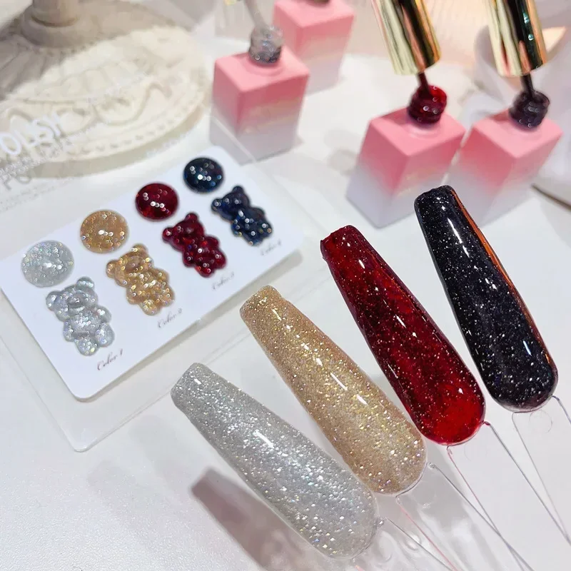 Black Red Colors Reflective Glitter Gel Nail Polish Semi-Permanent UV LED Nail Varnish Hybrid Sparkling Gel For Nails Art Design
Black Red Colors Reflective Glitter Gel Nail Polish Semi-Permanent UV LED Nail Varnish Hybrid Sparkling Gel For Nails Art Design