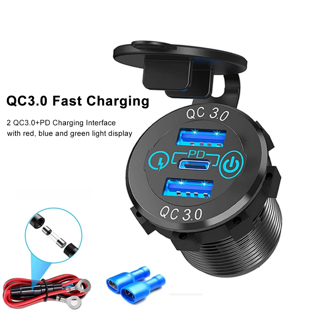 Quick Charge 3.0 Dual USB Car Charger Fast Charging Car Phone Adapter Waterproof 12V/24V QC3.0 Power Outlet with Touch Switch
Quick Charge 3.0 Dual USB Car Charger Fast Charging Car Phone Adapter Waterproof 12V/24V QC3.0 Power Outlet with Touch Switch