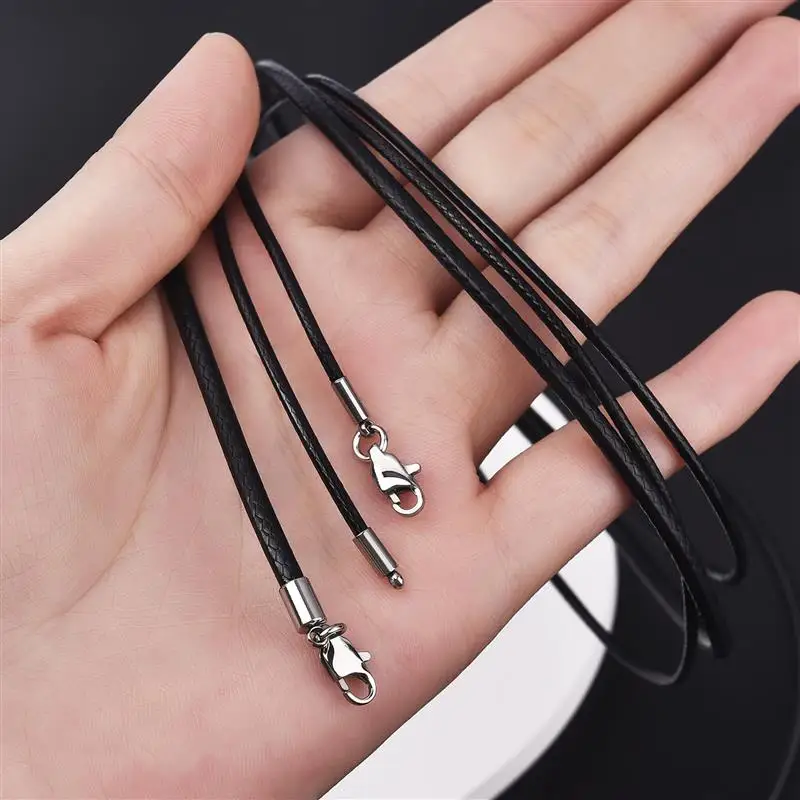 45/50/60cm Black Braid Wax Cord DIY Pendant Necklace Jewelry Making Handmade Leather Rope Lobster Clasp String Chain
45/50/60cm Black Braid Wax Cord DIY Pendant Necklace Jewelry Making Handmade Leather Rope Lobster Clasp String Chain