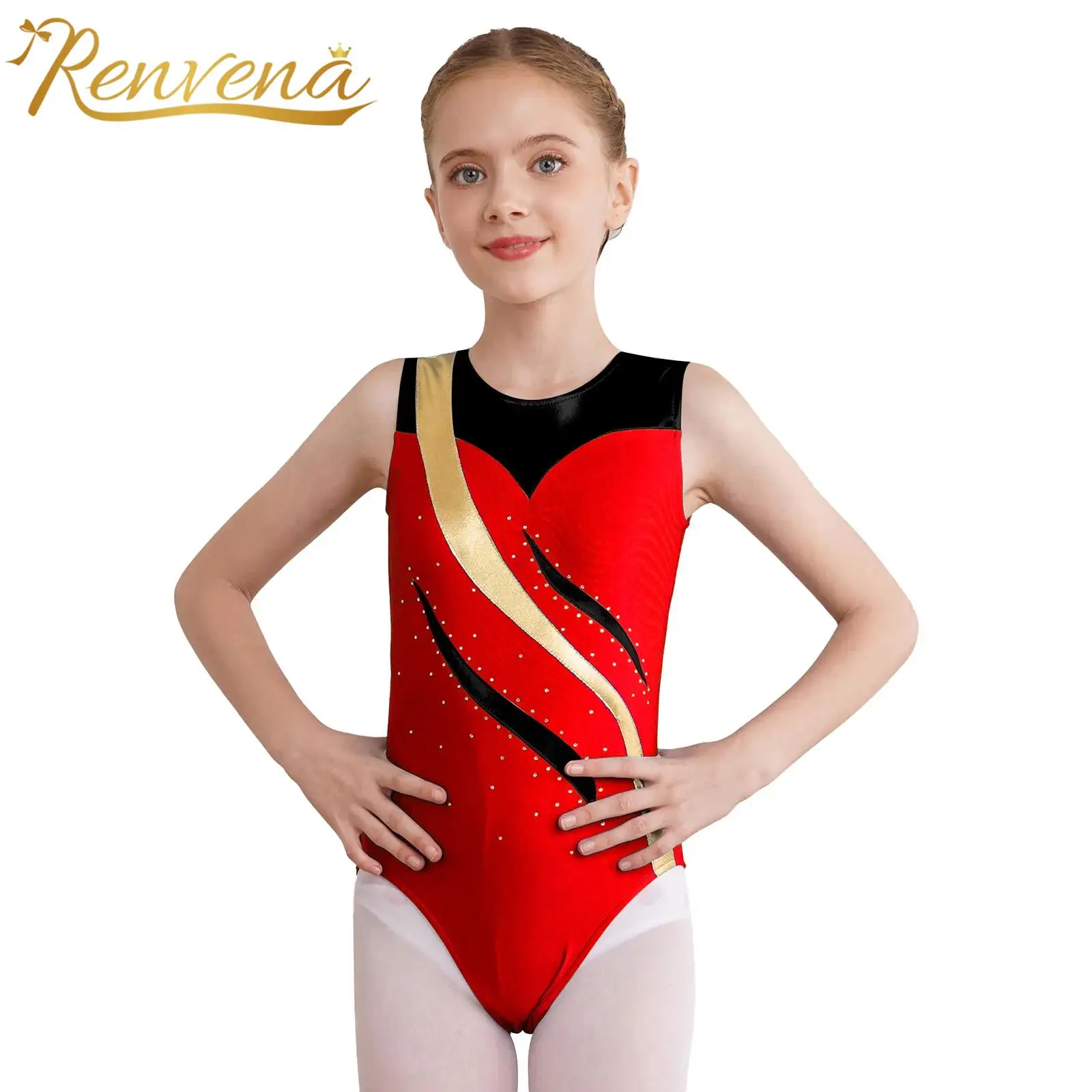Kids Girls Metallic Contrast Color Rhythmic Gymnastics Leotard Jumpsuits Dancewear Children's Sleeveless Figure Skating Bodysuit
Kids Girls Metallic Contrast Color Rhythmic Gymnastics Leotard Jumpsuits Dancewear Children's Sleeveless Figure Skating Bodysuit