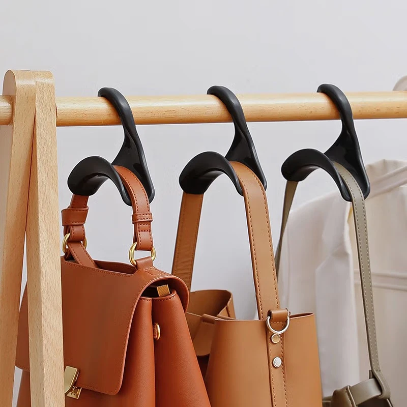 

Wardrobe Multifunctional Handbag Organizer Hanger Hook Durable Over Closet Rod Hanging Storage Rack For Hat Scarves Shawls Tie