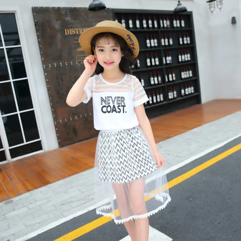 Children Clothing Set 2023 Summer New Girls Fashion Short sleeve T-shirt + Mesh Gauze Skirt 2PCS Suits Kids Girl Clothes
Children Clothing Set 2023 Summer New Girls Fashion Short sleeve T-shirt + Mesh Gauze Skirt 2PCS Suits Kids Girl Clothes