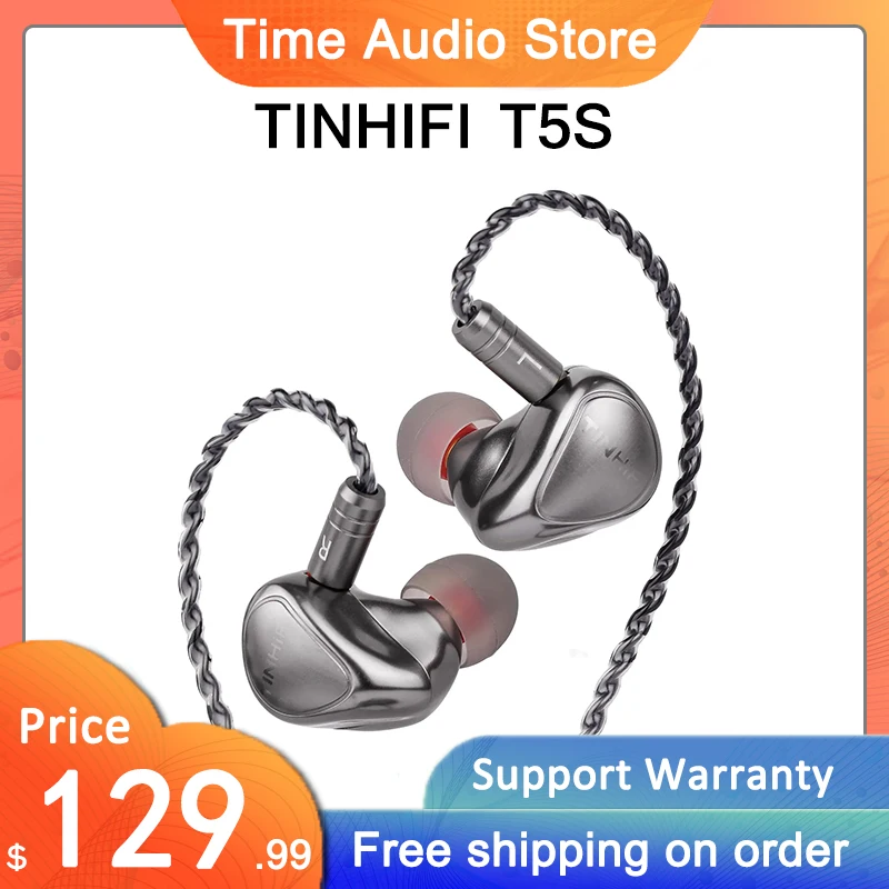 

TINHIFI T5S High-Definition Balanced Hi-Fi Earphone IEMs Wired Earbuds with Detachable IEM Cable for Musicians