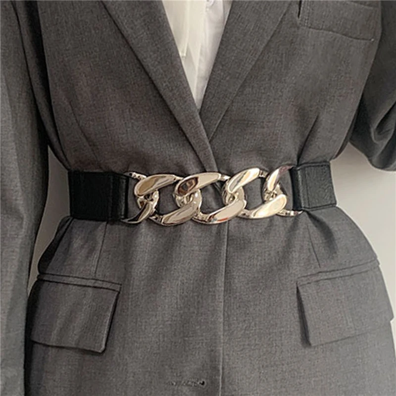 High Quality Gold Chain Belt Elastic Silver Metal Waist Belts For Women Stretch Cummerbunds Ladies Coat Chain Belt Waistband
High Quality Gold Chain Belt Elastic Silver Metal Waist Belts For Women Stretch Cummerbunds Ladies Coat Chain Belt Waistband