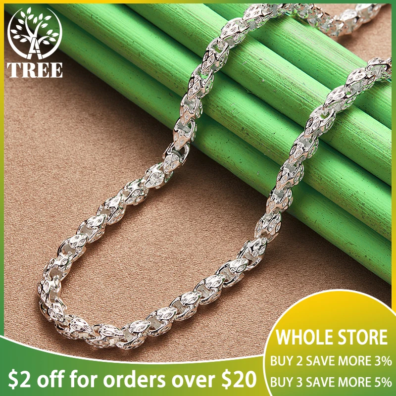 ALITREE 925 Sterling Silver 5mm Wide 20/24 Inch Chain Necklace For Women Men Engagement Wedding Fashion Elegant Charm Jewelry
ALITREE 925 Sterling Silver 5mm Wide 20/24 Inch Chain Necklace For Women Men Engagement Wedding Fashion Elegant Charm Jewelry