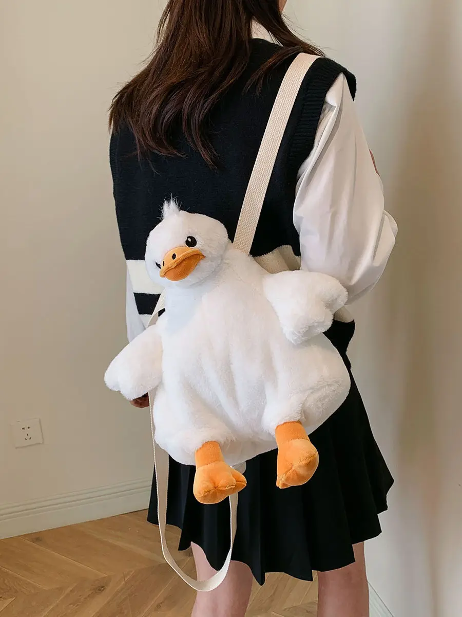 Cute Plush Cartoon Duck Backpacks 2023 New Kawaii Personalized Sweet Universal Shoulder Bag for Girls Ins Plush Fluffy Handbags
Cute Plush Cartoon Duck Backpacks 2023 New Kawaii Personalized Sweet Universal Shoulder Bag for Girls Ins Plush Fluffy Handbags