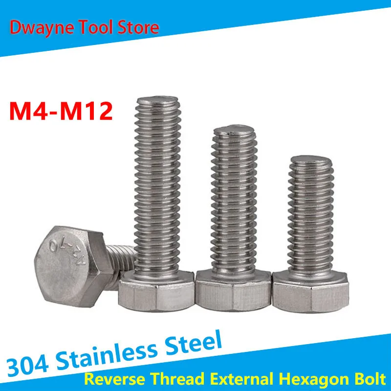 304 Stainless Steel Reverse External Hexagon Screw Left Turn / Reverse Thread / Reverse External Hexagon M4-M12 5PCS
304 Stainless Steel Reverse External Hexagon Screw Left Turn / Reverse Thread / Reverse External Hexagon M4-M12 5PCS
