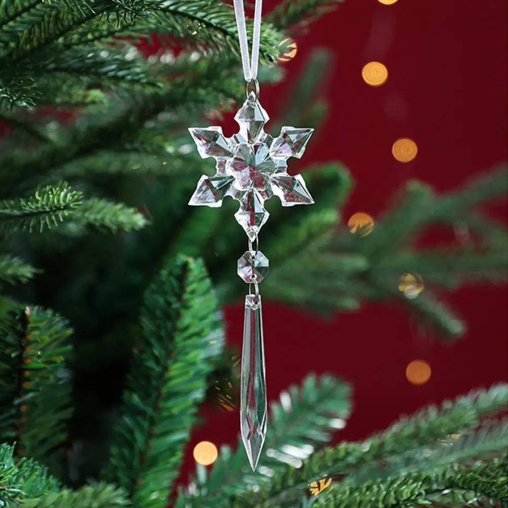 

Acrylic Hanging Ornament Exquisite Transparent Snowflake Ornaments Shatterproof Acrylic Pendants for Festive for Christmas