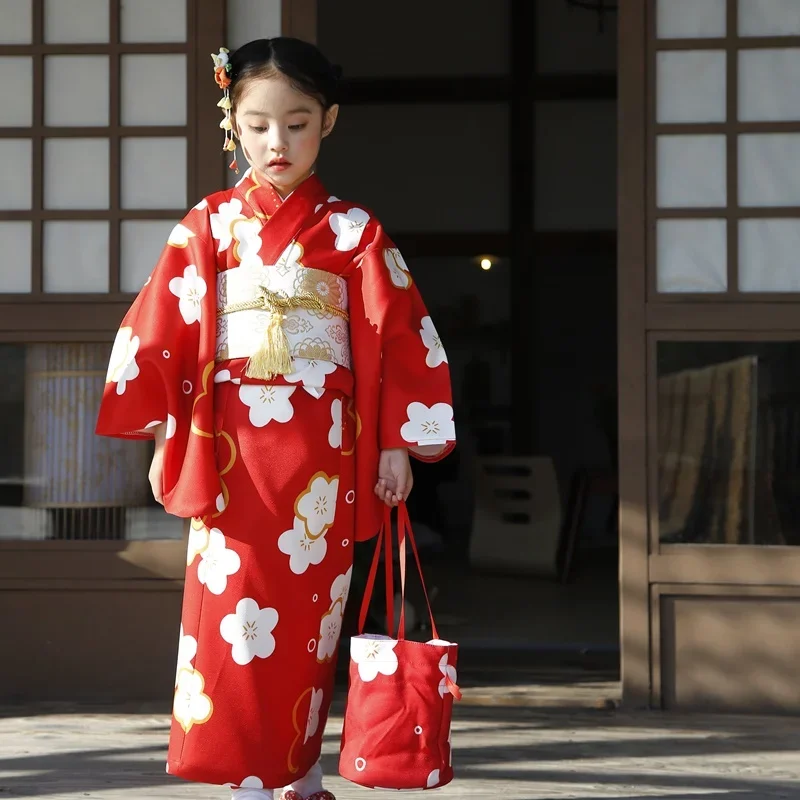 

Японское платье для девочек, наряды для маленьких девочек, одежда, кимоно, халат, традиционный японский костюм, одежда для выступлений для девочек, 11506