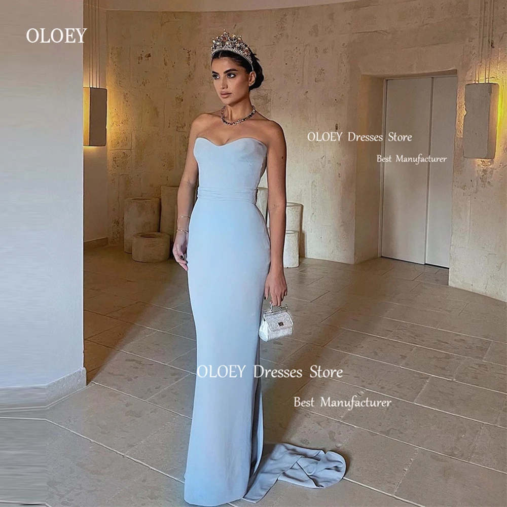 OLOEY Simple Light Blue Stretch Satin Evening Dresses 2023 Strapless Dubai Arabic Formal Party Occasion Dress Long Prom Gown
OLOEY Simple Light Blue Stretch Satin Evening Dresses 2023 Strapless Dubai Arabic Formal Party Occasion Dress Long Prom Gown