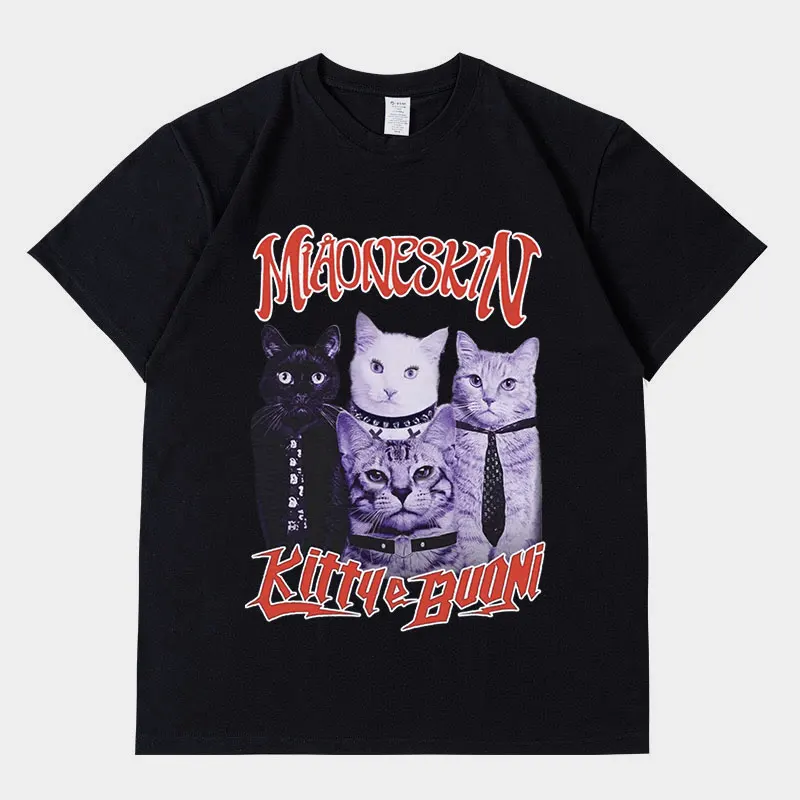 Rock Band Maneskin Cat Graphic T Shirt Men Women Vintage Hip Hop Oversized Cotton T-shirt Harajuku Aesthetic T Shirts Streetwear
Rock Band Maneskin Cat Graphic T Shirt Men Women Vintage Hip Hop Oversized Cotton T-shirt Harajuku Aesthetic T Shirts Streetwear