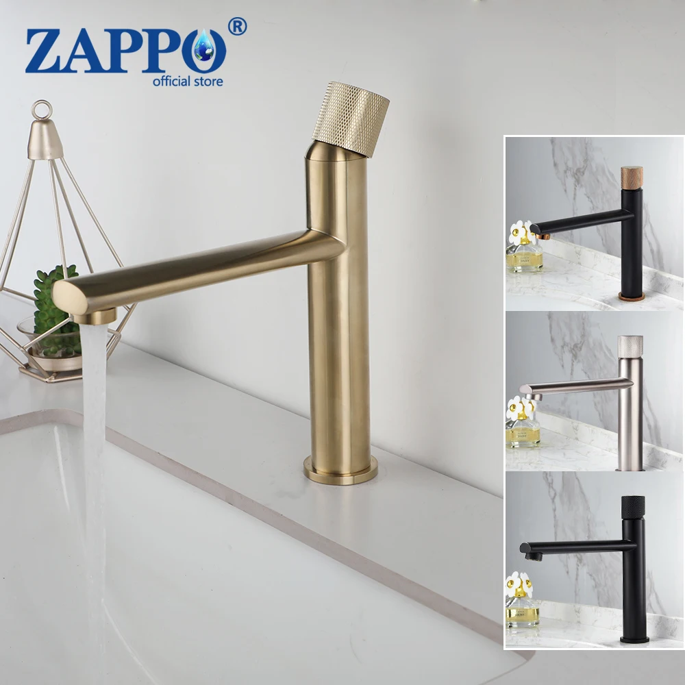 ZAPPO Bathroom Faucet Brushed Gold Bathroom Basin Sink Faucets Cold and Hot Water Mixer Tap Single Handle Deck Mounted Tap 
ZAPPO Bathroom Faucet Brushed Gold Bathroom Basin Sink Faucets Cold and Hot Water Mixer Tap Single Handle Deck Mounted Tap