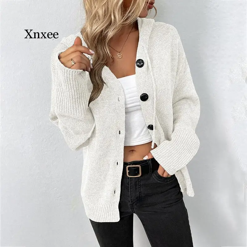 Woman Sweater Cardigan 2023 Solid Color Hooded Single-Breasted Draw String Knitted Woman's Clothing Dropshipping
Woman Sweater Cardigan 2023 Solid Color Hooded Single-Breasted Draw String Knitted Woman's Clothing Dropshipping