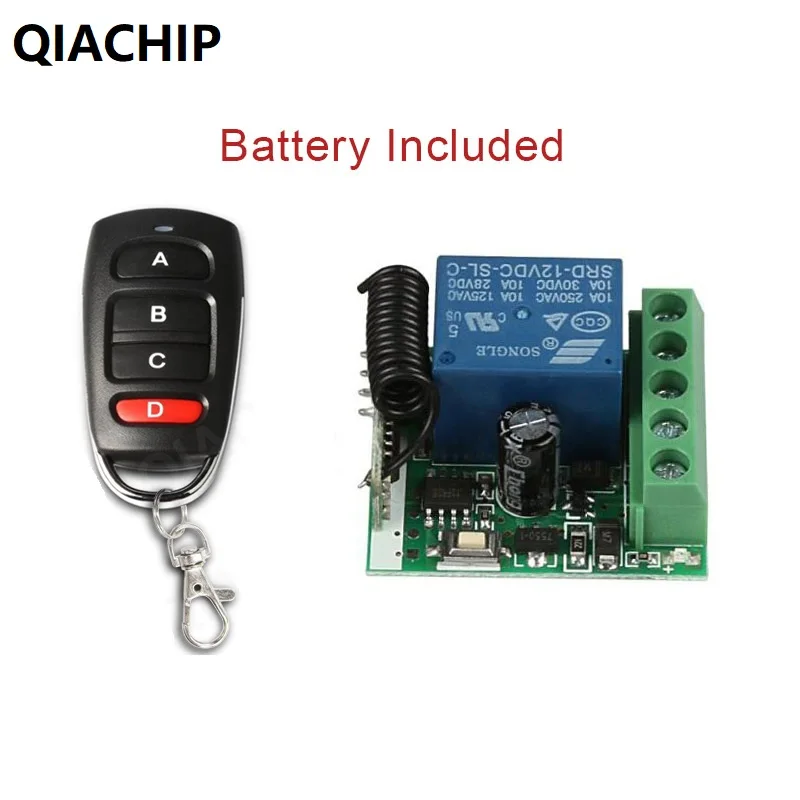 DIFODA 433MHz DC 12V Universal Wireless Remote Control 1CH RF Relay Receiver 4 Button Remote Controller Switch For Gate Garage
DIFODA 433MHz DC 12V Universal Wireless Remote Control 1CH RF Relay Receiver 4 Button Remote Controller Switch For Gate Garage