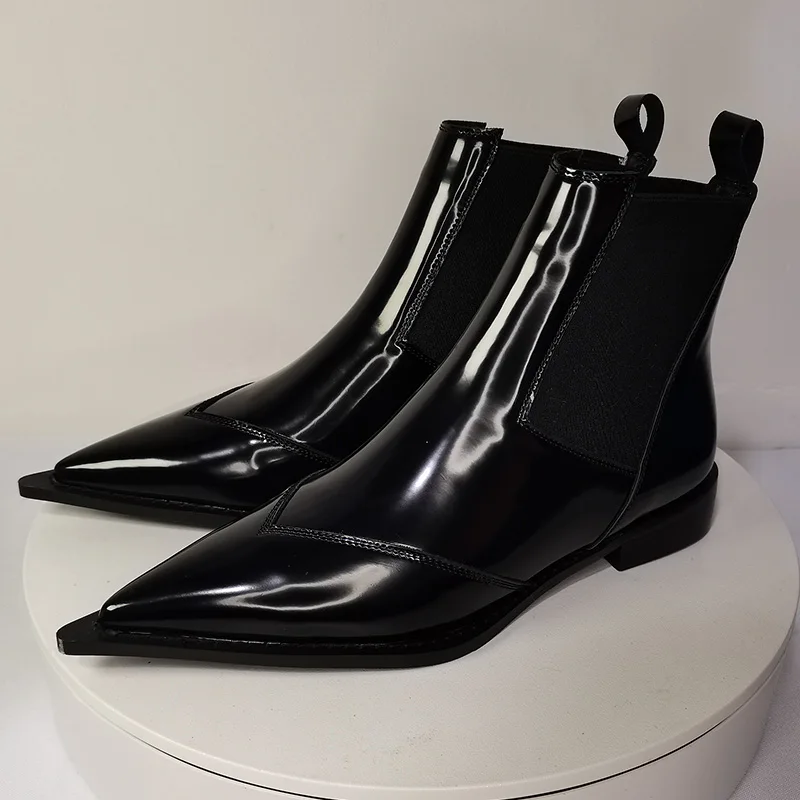 Real Leather Women Ankle Boots plus size Pointed Toe Women Motorcycle Boots Slip-on Low Heels Black Shoes Female Botas Mujer
Real Leather Women Ankle Boots plus size Pointed Toe Women Motorcycle Boots Slip-on Low Heels Black Shoes Female Botas Mujer