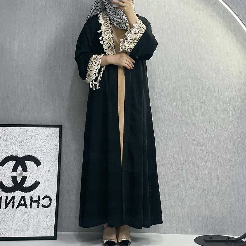 Women Eid Muslim Abaya Ramadan Morocco Cardigan Dubai Belt Abayas Kaftan Vestidos Arab Long Robe Lace Patchwork Modest Loose
Women Eid Muslim Abaya Ramadan Morocco Cardigan Dubai Belt Abayas Kaftan Vestidos Arab Long Robe Lace Patchwork Modest Loose