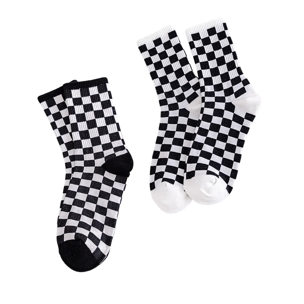 2 Pairs Plaid Socks Girl Stocking Classic Black-white Pure Cotton Breathable Tube Woman
2 Pairs Plaid Socks Girl Stocking Classic Black-white Pure Cotton Breathable Tube Woman