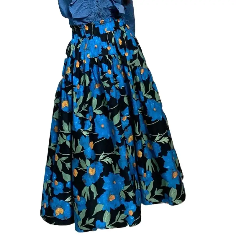 Summer Party Maxi Dress Women Blue Print High Waist Half Length Skirt Lotus Leaf Waist A-Line Skirt Boho Beach Midi Skirts S-7XL
Summer Party Maxi Dress Women Blue Print High Waist Half Length Skirt Lotus Leaf Waist A-Line Skirt Boho Beach Midi Skirts S-7XL