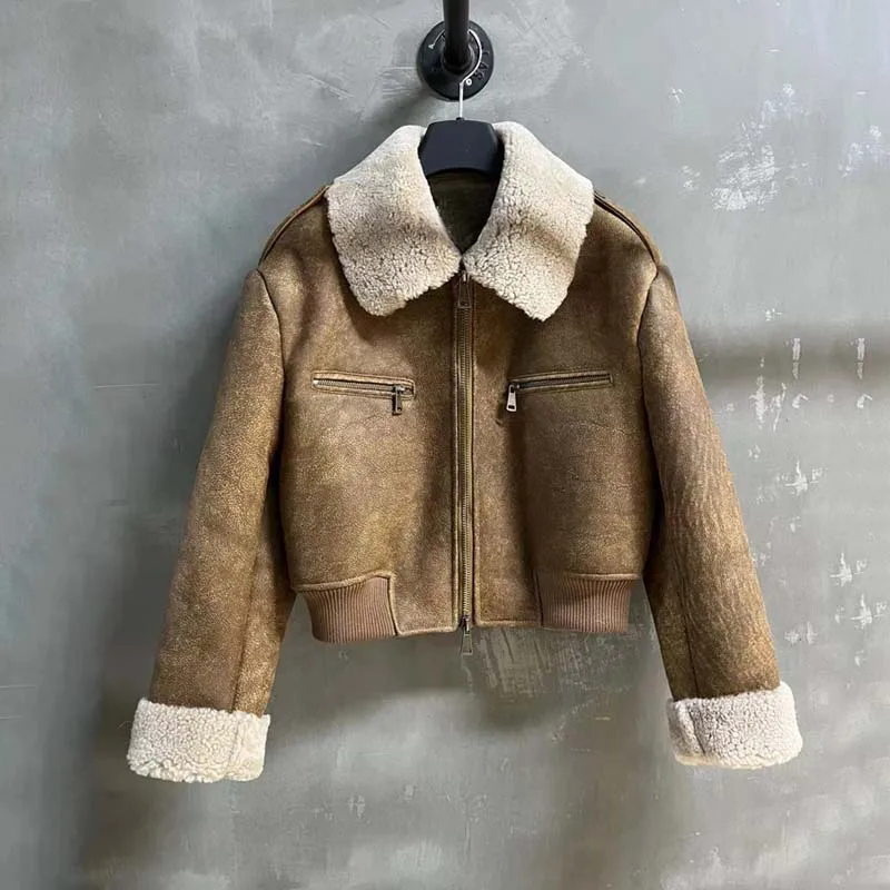 Natural Real Sheep Fur Double-Faced Coat Short Length Winter Women Grand And Luxurious Turn-Down Collar Full Pelt Thick Warm
Natural Real Sheep Fur Double-Faced Coat Short Length Winter Women Grand And Luxurious Turn-Down Collar Full Pelt Thick Warm