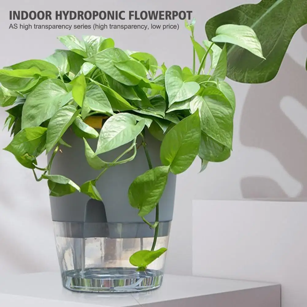 

Transparent Round Self-Watering Flowerpot Lazy Automatic Water Absorption, Ideal For Succulents And Hydroponic Cultivation L9Q1