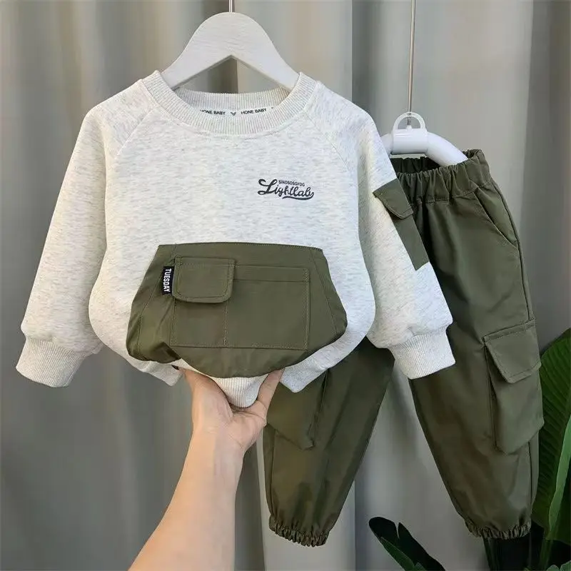 Boys Spring and Autumn Sweater Set 23 New Fashionable Boys Clothing Children's Network Red Cool Handsome Workwear Two Piece Set
Boys Spring and Autumn Sweater Set 23 New Fashionable Boys Clothing Children's Network Red Cool Handsome Workwear Two Piece Set